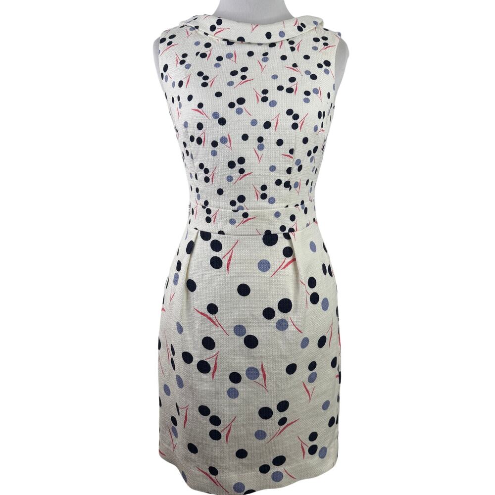 Boden White Polka Dot Sleeveless Dress Size 2P
